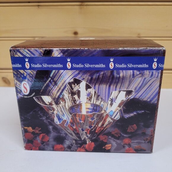 Studio Silversmith Handkerchief Votive Candle Silver Plate 7'' x 4'' Patina - Picture 8 of 10